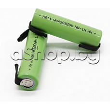 R6/AA,1.2V/2600mAh, NI-MH-акумулаторна батерия без пъпки с изводи за пакет,+XH Ni-MH-AA/2600mAh 1.2V R6/AA,1.2V/2600mAh, NI-MH-акумулаторна батерия без пъпки с изводи за пакет,+XH Ni-MH-AA/2600mAh 1.2V