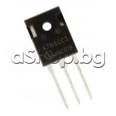 MOS-FET-N-Ch, 600V,47A,415W,<0.07om( 23.5A),8nS ,TO-247 ,Infineon SPW47N60C3 ,code: 47N60C3 MOS-FET-N-Ch, 600V,47A,415W,<0.07om( 23.5A),8nS ,TO-247 ,Infineon SPW47N60C3 ,code: 47N60C3