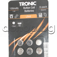 Алкална батерия LR44 1.55V 130mAh,d11.6x5.4mm,тип паричка за часовник и др.,Tronic Алкална батерия LR44 1.55V 130mAh,d11.6x5.4mm,тип паричка за часовник и др.,Tronic