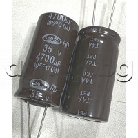 4700uF/35V,Кондензатор електролитен радиален,тип- T4A-PT/RD, d18x35mm,-55...+105°C ,Samwha RD1V478M1835MBB