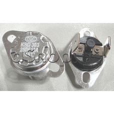 Термостат-биметален с вдигнат борд NC/НЗ за 145°C ,250VAC/10A с бутон за възстановяване и фланец за закрепване,KSD303 145°C