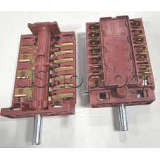 Ключ 8(7+0) такта ,универсален 845/99911031 ,14-изводаx 6.35mm,250VAC/16A за котлони/фурна на  готварска печка,Finlux,Vestel,Snaige FF-6043MXZW