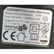 Зарядно у-во  27VDC/0.5A/13.5W,100-240VAC-50/60Hz,JOD-S-270050GS за  прахосмукачка,Gorenje SVC216FGD ,Bosch,Rowenta ,Siemens