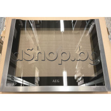 Външно стъкло(inox) 594x470m от врата на фурна за готварска печка,Electrolux ,AEG BPE742320M/94418779102