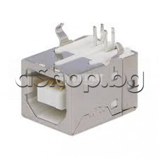 Съединител USB-B женски,12x10.7xL16.5mm  платков ъглов женска за печатен монтаж нормален-вариант