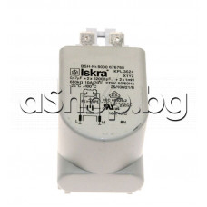 Вход шумоподтискащ филтър с 4- извода x 6.35mm,0.1uF+2x27nF+1.0Mom,16A,250V,50Hz за авт.пералня ,Siemens WM14E194/01 ,Bosch