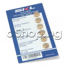 Дюзи к-т 6бр. d0.50/2x0.70/0.80/0.85/1.0mm,Резба 6MBx 0.75mm за течна битова газ-пропан бутан за газови плотове и готварски печки,Zanussi ,Ariston