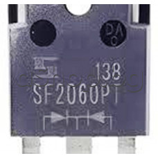 Si-Di,Dual,Ultrafast,GL/S-L,600V, 20A/2x10A,(Tc=150°),<50nS,TO-247AD ,Zibo SF3060PT