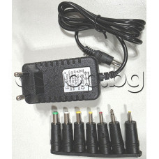 Захранващ адаптор 100-240VAC/50Hz/0.5A към 12VDC/2.0A,с жак d5.5/2.5mm,model:WF-2000,с импулсно захранване и к-т 7 преходници Захранващ адаптор 100-240VAC/50Hz/0.5A към 12VDC/2.0A,с жак d5.5/2.5mm,model:WF-2000,с импулсно захранване и к-т 7 преходници