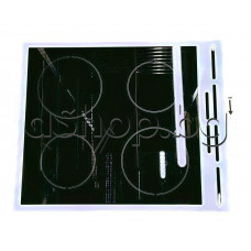 Стъкло 598x496mm за керамичен плот(4-зони) на готварска печка , Gorenje EC5241WG (466117/01)
