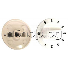 Врътка(бяла) d49xH24mm(за ос d6mm) от 0-9 за котлони на  готварска печка, Gorenje ,Korting