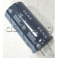 10000uF/16V,Кондензатор електролитен радиален,тип PGS-1,d18x37mm,-25...+85°C,Elna/Rubycon
