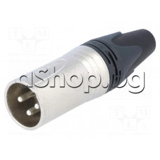 Connector: XLR; plug; male; XX; 16A; PIN: 3; straight; for cable