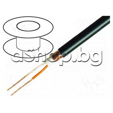 Кабел  микрофонен  2x0,25mm2  черен  OFC; -15÷70°C;