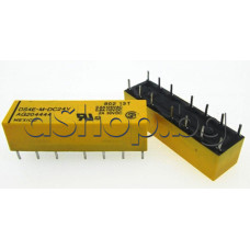 Реле електромагнитно силово DC24V/1.6kom,125VAC/0,6A,35x10x10mm,4 form C ,(4PDT-NO, NC) ,14-извода растер-5.08мм,NAIS-Matsushita DS4E-M-DC24V/AG204444