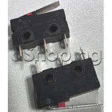 Микроключ с лост 16.5мм,6.4xH9.7x19.8mm,НО/НЗ,5.0А/125-252VAC,3-извода за печатен монтаж с отвори за закрепване ,AMP=3.1мм,China