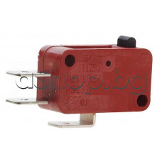 Микроключ MS-385 ,1-КГ(НО/НЗ), 16А/250VAC,3-извода ,AMP=6.35мм, кафяв ,Metalflex