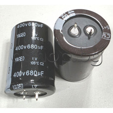 680uF/400V,±20%,Кондензатр електролитен радиален,тип snap-in LV ,Yageo,d35x52mm,-40...+105°C,Series-LV/C2 680uF/400V,±20%,Кондензатр електролитен радиален,тип snap-in LV ,Yageo,d35x52mm,-40...+105°C,Series-LV/C2