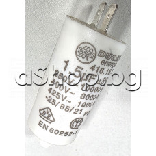 1.5uF/425VAC/50-60Hz,±5%,d25x49/70mm,с гайка M8x10mm,+85°C,работен кондензатор тип-MKP,изв.2x6,35мм ,Ducati 416.18.02